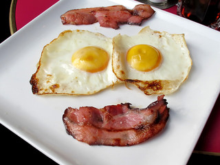 a morning smile of bacon and eggs