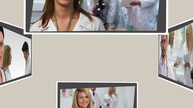 Montage of doctors and nurses