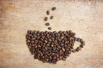 Picture a cup of coffee made from beans