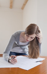 Architect girl at work