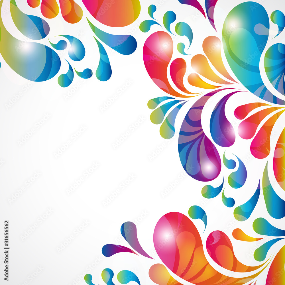 Aufkleber abstract background with bright teardrop-shaped arches.