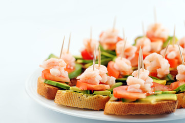 sandwiches  with shrimps