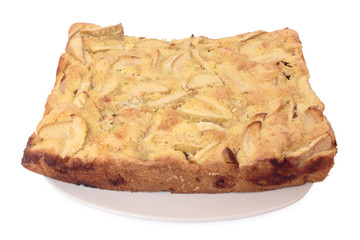 Homemade apple pie. Isolated on white