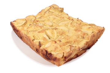 Homemade apple pie. Isolated on white