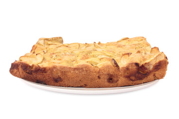 Homemade apple pie. Isolated on white