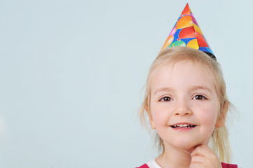 girl with birthday hat