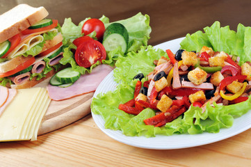 sandwich and  salad