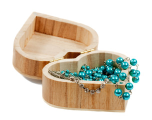Beads in  heart box