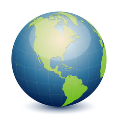 Fototapeta na wymiar Blue vector globe - america