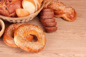 bakery on wooden table