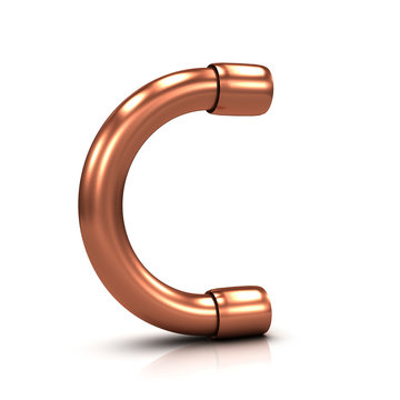 3d Copper tubing letter - C
