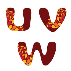 alphabet - part six - U, V, W