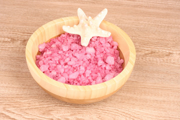 Seastar and aromatic salt in bowl