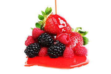 big berry pile in syrup