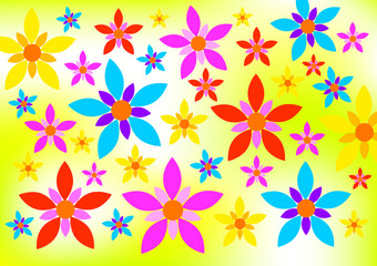 Abstract meadow with flowers