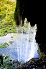Wodospad na plitvickich jeziorach w Chorwacji.