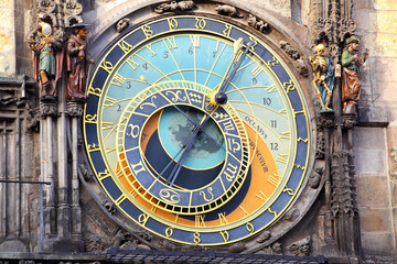 Obraz na płótnie Canvas Stary zegar astronomiczny w Pradze