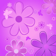 Фон из цветов и бабочек, цветочный коллаж