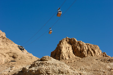 Cableway at Masada.