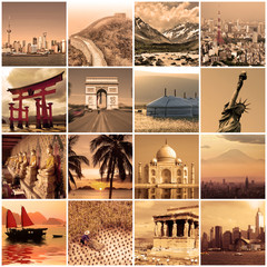Collage voyage autour du monde