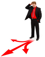 Man thinking about direction