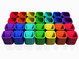 wall from the coloured, geometrical figures