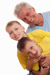 grandfather with his grandsons