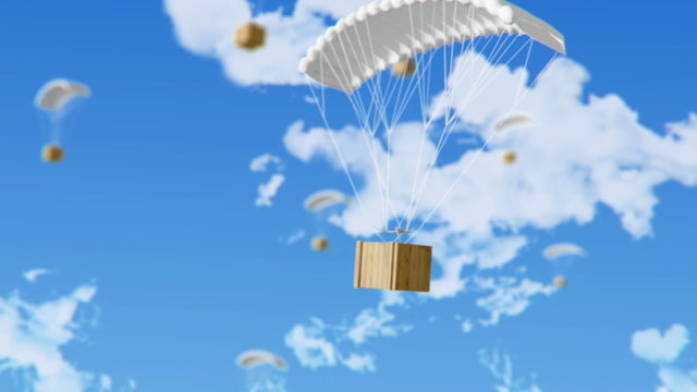 parachute with box
