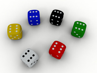 Color playing dice