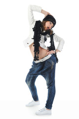 Young woman dancing hip-hop