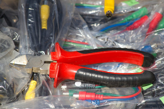 Tool,  equipment, flat-nose pliers, handles