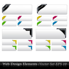 The Vector Colored  Corner Ribbon Set