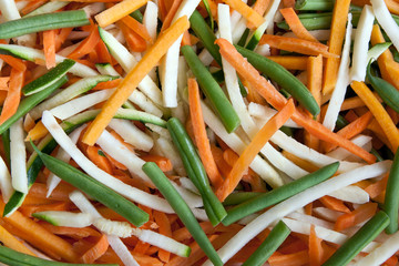 Julienne vegetables