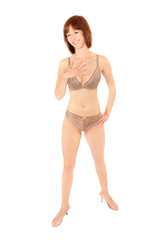 Fototapeta premium Schöne junge Frau in sexy Unterwäsche, freigestellt