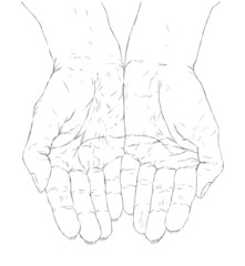 cupped hands