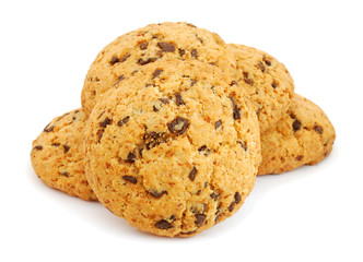 Pile of cookies with chocolate