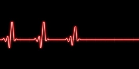 Heartbeat on black background