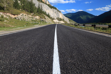 Mountain road in Russian Altai