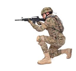 Modern soldier with rifle