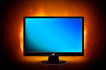 Monitor on Fire