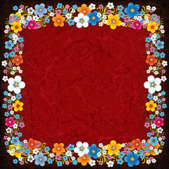 abstract grunge illustration with flowers