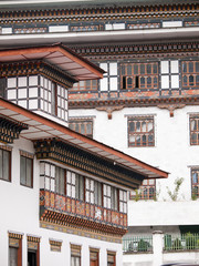 Traditional architecture of Bhutanese houses, Thimphu - Bhutan