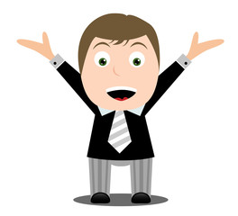 Happy businessman - mascot cartoon