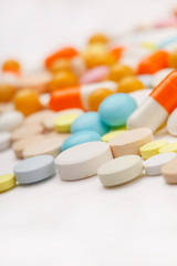 Colorful tablets with capsules
