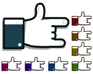 colorful love sign set isolated on white background