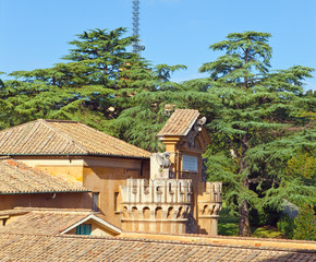 Vatican. A view on a garden from a museum window