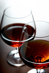 Cognac glasses close-up