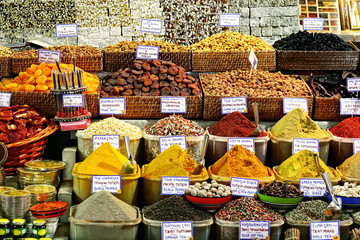 Spices on display on sale at market