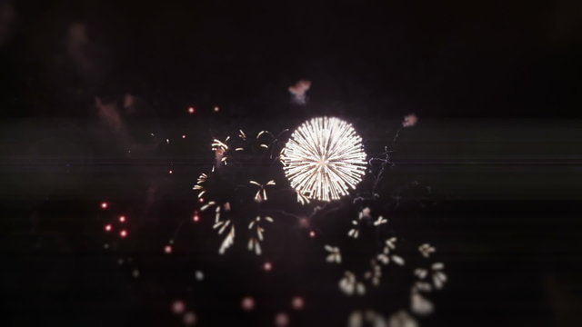 Colorful fireworks display.