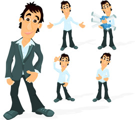 Set of a various poses of a man